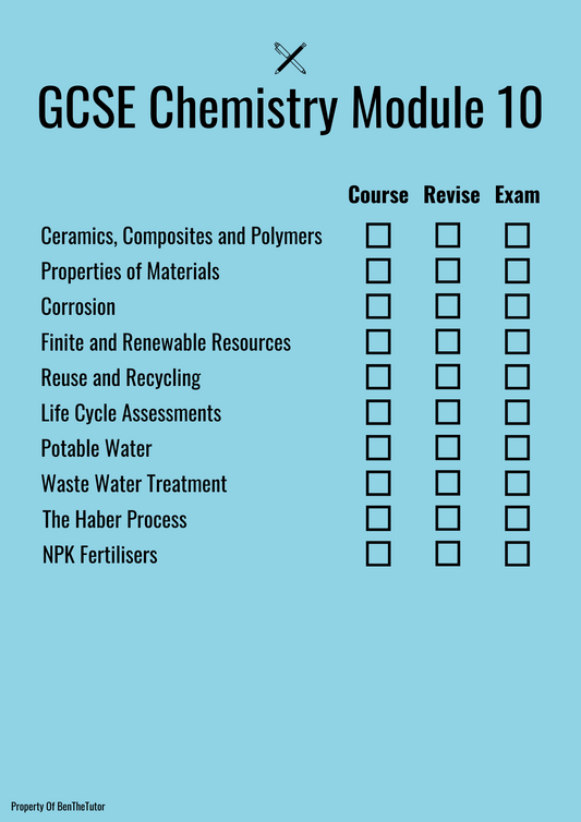 GCSE Chemistry Module 10 Checklist