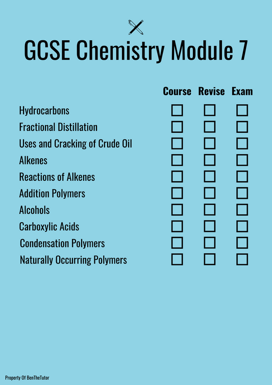 GCSE Chemistry Module 7 Checklist