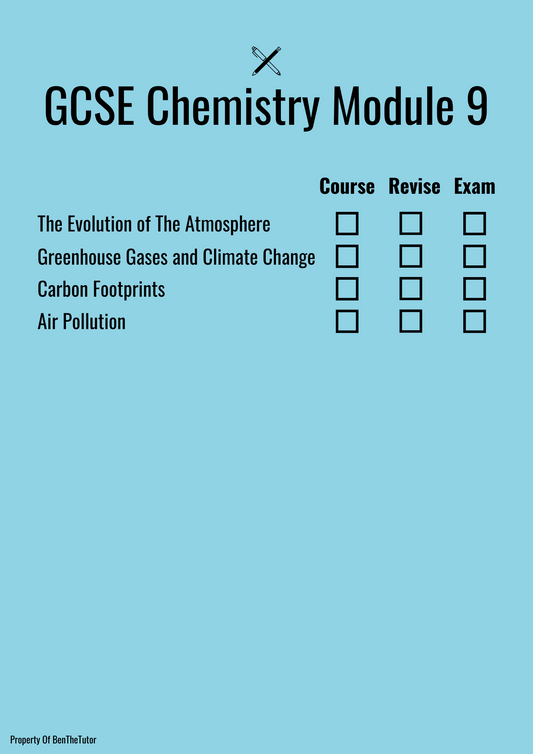 GCSE Chemistry Module 9 Checklist