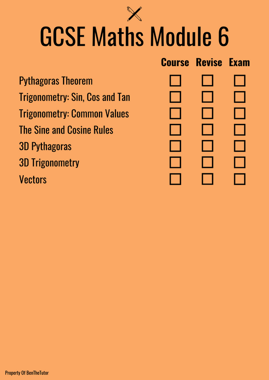 GCSE Maths Module 6 Checklist