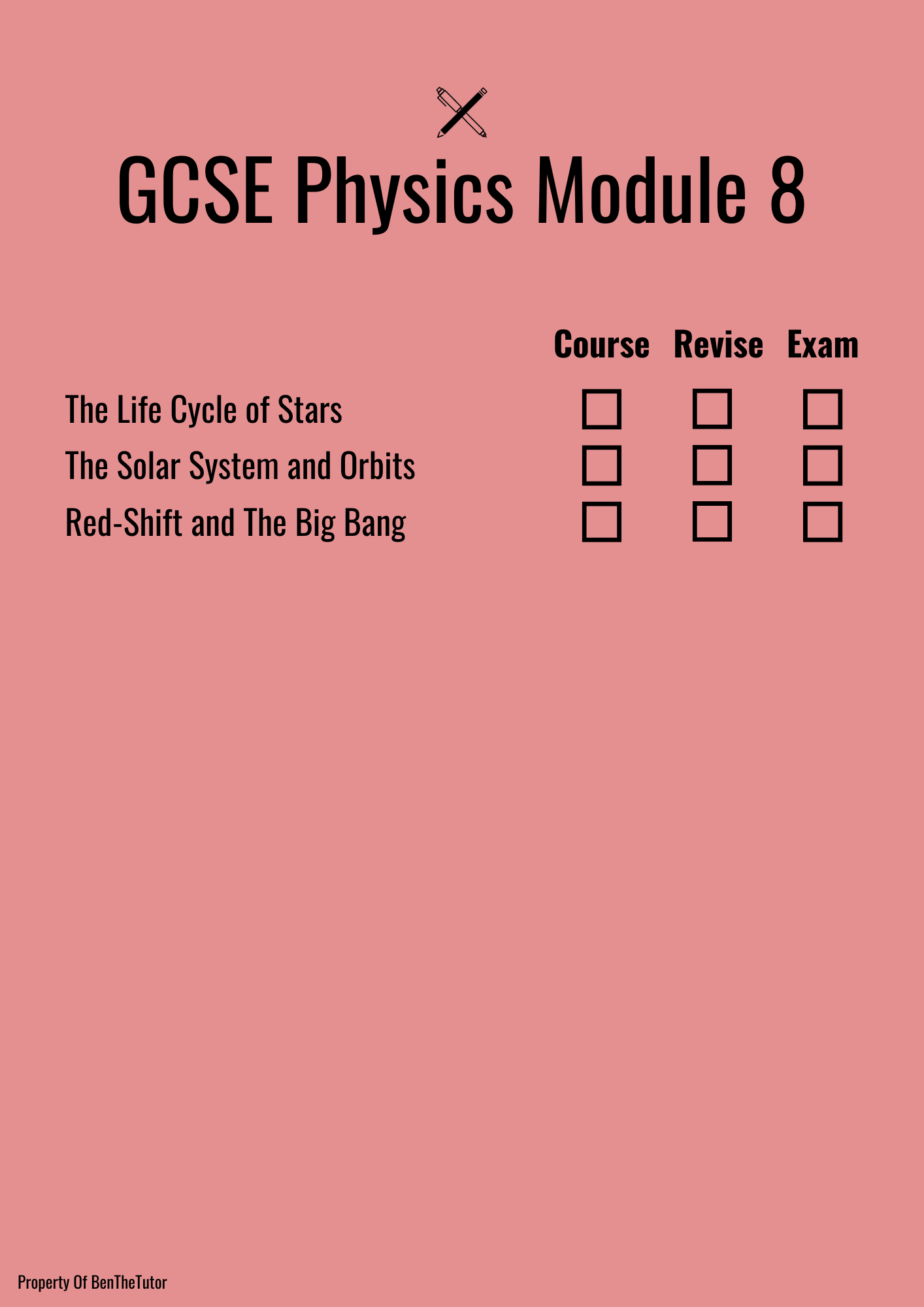 GCSE Physics Module 1 Checklist